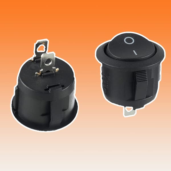 Round Rocker Switch, AC 6A/250V, 10A/125V, SPST, 2-Pin Rocker Switch, Latching Push Button Switch, for A