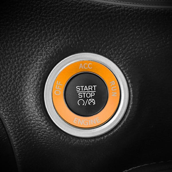 Engine Start Stop Button Cover + Ring Trim Accessories for Charger 2015-2020 (Orange)