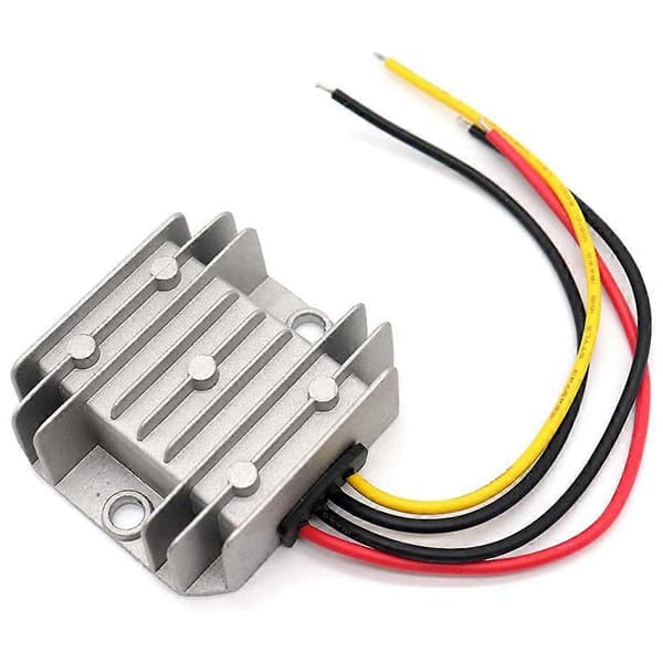 DC 24V til 12V omformer, spenningsreduserer 5A 60W, vanntett transformator med aluminiumskall db sølv Silver