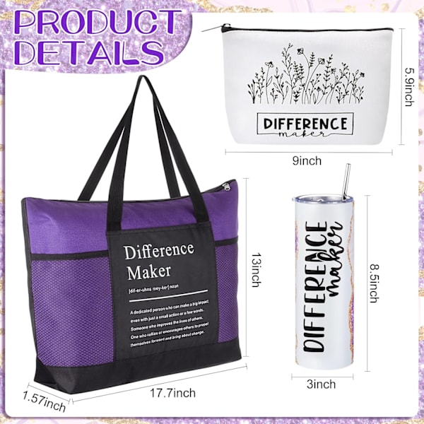 3 st \"Difference Maker\"-presenter för kvinnor Purple