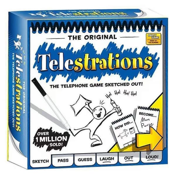 Telestrations-perhepeli 4-8 pelaajalle, hauska piirustus- ja arvauspeli [JUN]
