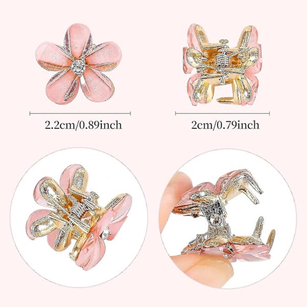 10-pakning Mini Diamant Hårklyper, Små Hårklyper Blomst Hårklyper Dame Hårtilbehør, Jenter, Søte Mini Hårklyper Hårtilbehør