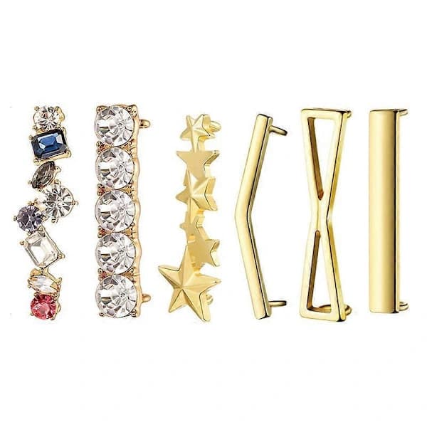 6 Pieces Metal Shoelace Clips Decorative Shoe Decorations