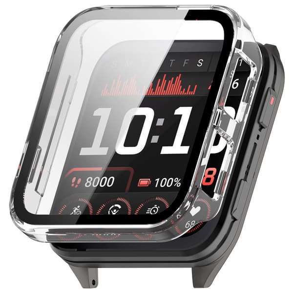 Suojakotelo Garmin Venu X1:lle karkaistulla lasisella näytönsuojalla (läpinäkyvä)
