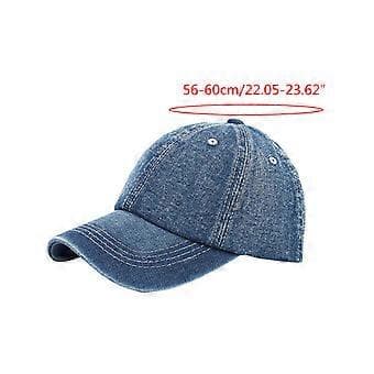 Unisex Vintage Washed Denim Baseball Cap Blank Casquette Adjustable Snapback Black (Black)