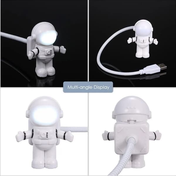 USB LED-leselys, energibesparende astronaut rommann-formet mini USB LED-nattlys for bærbar PC