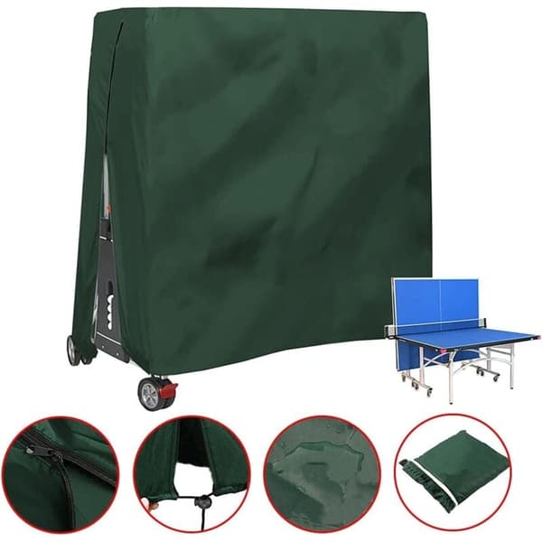 Waterproof Windproof UV-Resistant Oxford Fabric Table Tennis Table Cover with Zipper Adjustable Cord