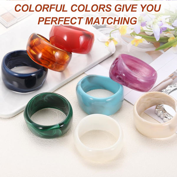 Akryl Chunky Bangle Armbånd til Kvinder Hvid White