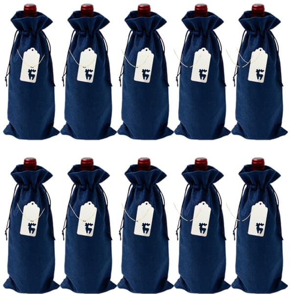 10 pcs Wine Bags Universal Protective Imitation Linen Widely Usable