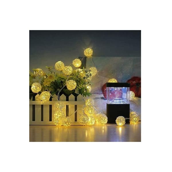 LED Rattan String Lights 5M 40 LED Battery Operated IP44 Waterproof Rattan String Lights