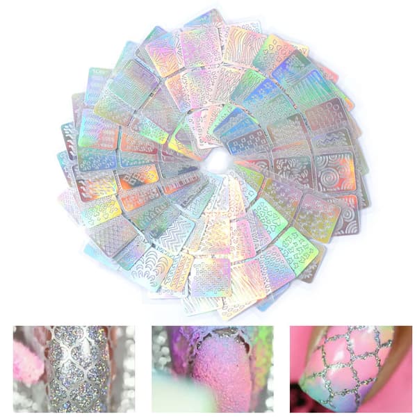 24 Nail Art Stencils - Random, Vinyl Nail Art Stencils, Various