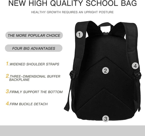 Elementary School Backpack, Lightweight and Breathable Zipper Backpack with Cartoon Pattern for Boys (Shark 11)