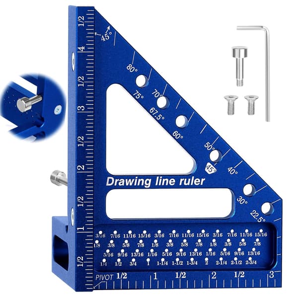3D Multi-Angle Ruler - Aluminum Miter Angle 22.5-90° for Carpenters