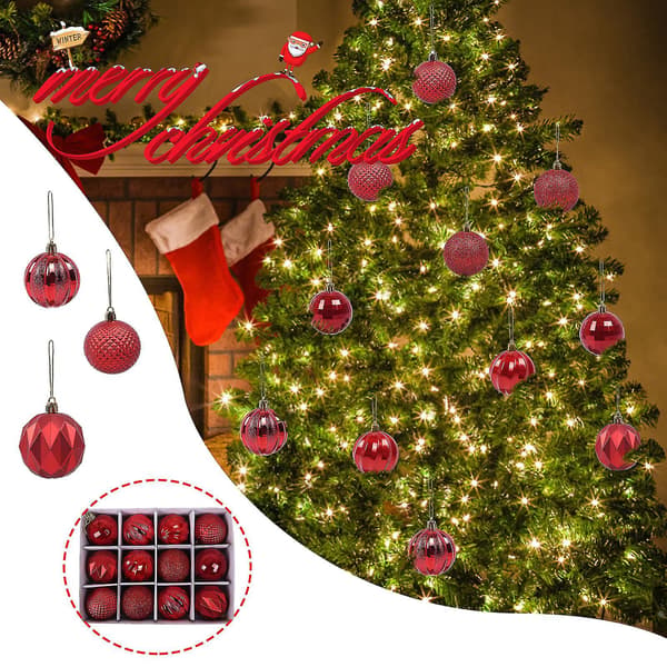 12 Christmas Tree Baubles, Christmas Tree Ornaments, Hanging Decorations, Party Decorations