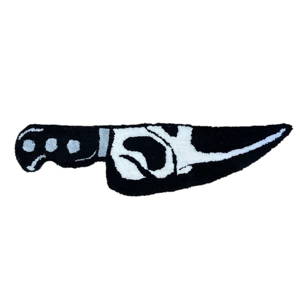 Skull Knife Horror Rug, 76.2 cm, Durable Cashmere, Bedside Mat, Spooky Decor