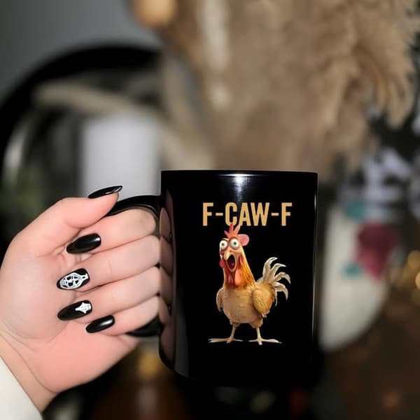 Funny Chicken Ceramic Mug - 33cl Novelty Coffee Cup for Men & Women-FY-