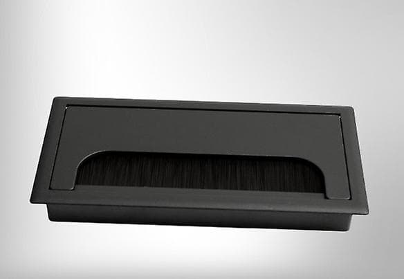Sort sæt med 2 kabelgennemføringer - Aluminium - 160 x 80 mm