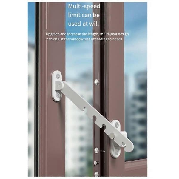 Window Restrictor Lock Adjustable Opening Control Carbon Steel Child Safety for Windows and Balcony Doors White 3-pack