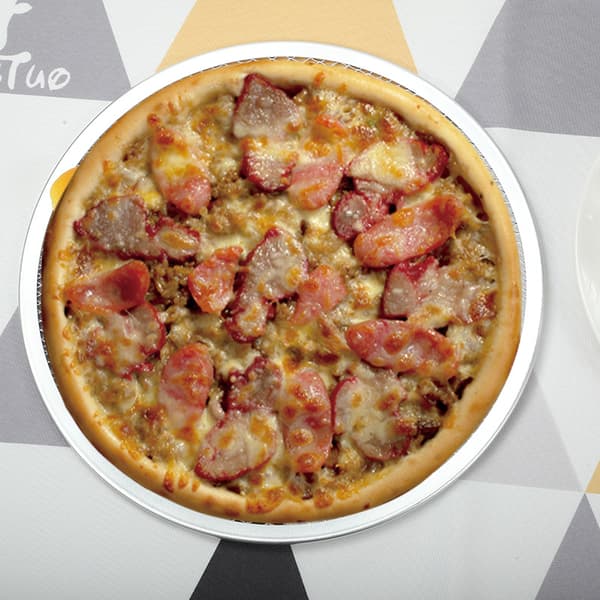 4-delt 9\" aluminium pizzagrill, sølvlett og varmebestandig