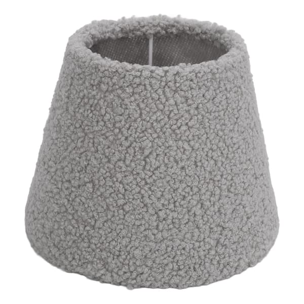 Lampeskærm i plys, kegleformet, til E27 E14 bordlampe, grå