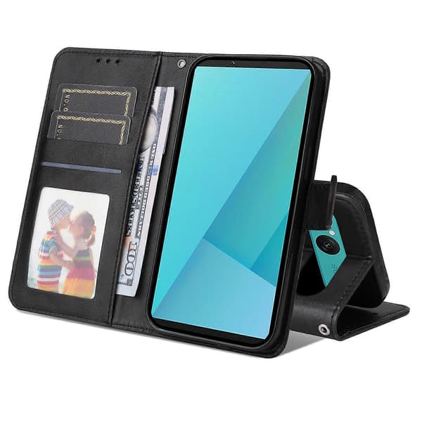 Compatible Case for Sony Xperia 10 VII, Wallet Case, PU Leather, Flip Phone Case (Black)_OF