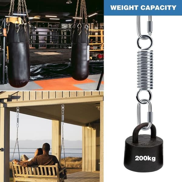 360° Swivel Hook Suspension Spring for Hammock Chair Yoga Bag, 200kg Load Capacity