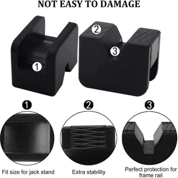 BF 4 Pieces 63×50×44mm Car Jack Rubber Pads for Car Jack, Universal Car/SUV Rubber Pad, Durable and Practical