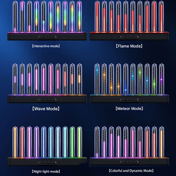 Dynamic RGB LED Audio Visualizer with 8 Light Effects for Gaming Setups