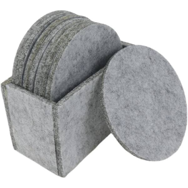 Absorberende Filtunderlag, Runde, Lysegrå, med Opbevaringsetui til Filtunderlag, 1 Sæt (10 stk.)