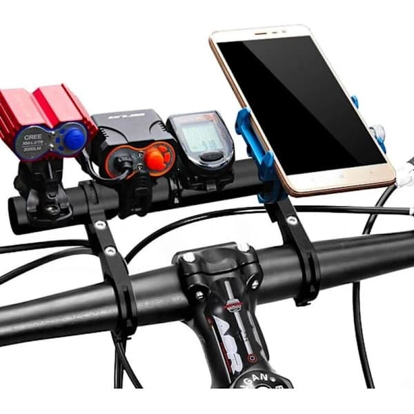 Handlebar Extender, Bicycle Handlebar Extender Lamp Light Phone Holder Extension Aluminum Alloy for Motorcycle E-bikes Bicycle.