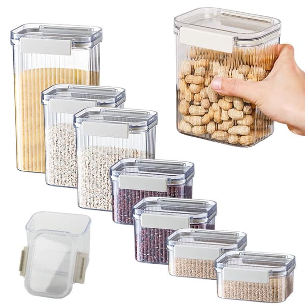 Storage Jars 7-set - Airtight Kitchen Canisters for Pasta and Dry Goods 1430