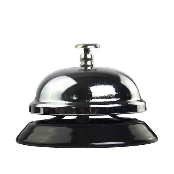 【LD】1 st kreativ handpressande serviceklocka restaurang ringklocka reception kundklocka (silver) 8.5X5.5cm Silver 8.5X5.5cm Silver