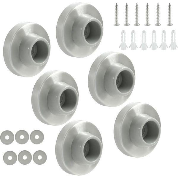 Konkav veggdørstopper børstet satengnikkel 6 stk item_package_quantity