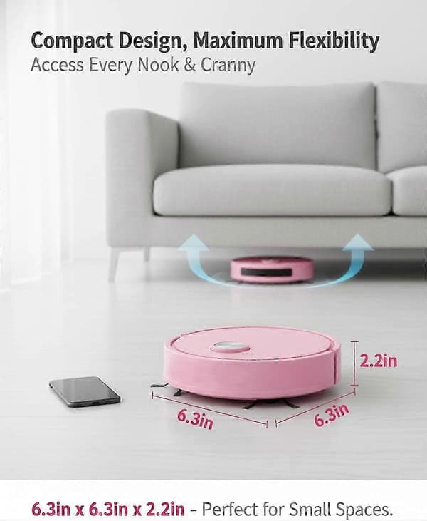 Mini Vacuum Cleaner Robot for Car, Compact Mini Cleaner Sweeping Robot, 3 in 1 Rechargeable Multifunctional Smart Cleaning Machine with Wet Mopping-D9