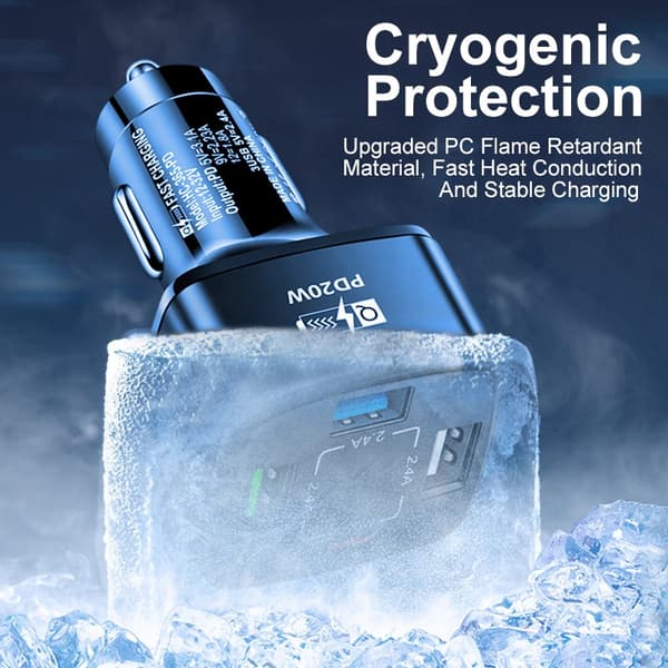 Avancerad Multi-USB-port PD 20W Snabbladdande Typ-C-billaddare med CE- och FCC-certifiering【COPL】