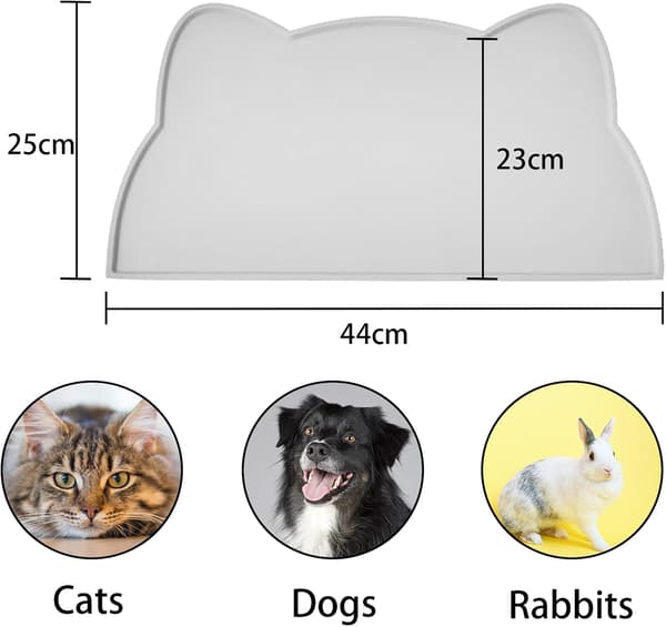 Måtte til katte- og hundeskåle, silikone, skridsikker, vandtæt