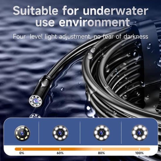 Inspection Camera with Screen – 5 Meter Cable – 4.3-inch LCD Screen with Illumination – 180-Degree Rotation – Waterproof – Waterproof Pipe Endoscope