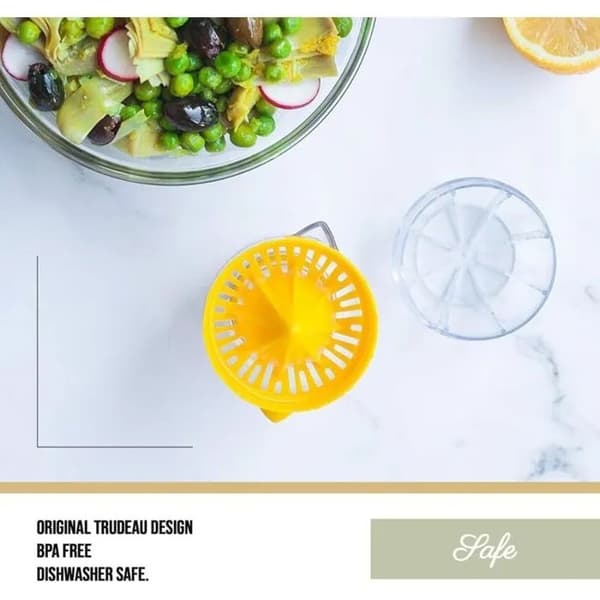 Lemon Squeezer with Built-in Strainer, 1/2 Cup Capacity, Graduated Container, Pour Spout, BPA-Free