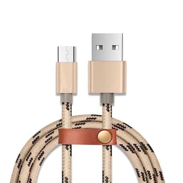 2m flettet opladerkabel USB Type-C oplader til Samsung Galaxy -- 5-pak