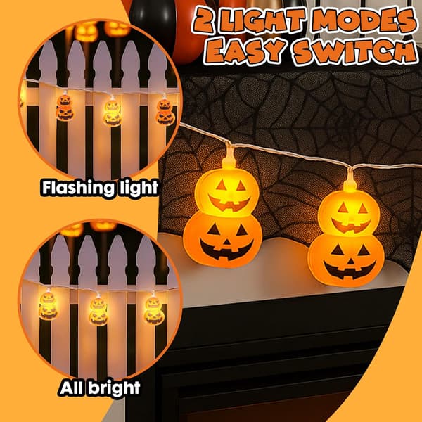 LED-lyskæder 6M 40-LED Halloween Dekorativ Græskar Lyskæde (Batteriversion)