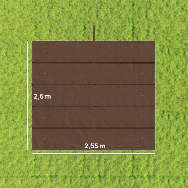 Uttrekkbart pergolatak 3x3m, værbestandig, kaffe