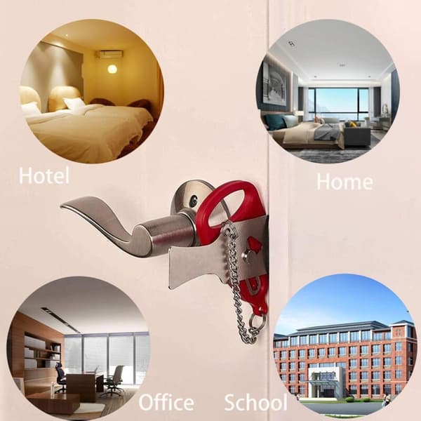 Bærbart dørlås, reiselås, legger til en ekstra lås for økt sikkerhet og konfidensialitet, solid og robust lås for reiser, hotell, leilighet