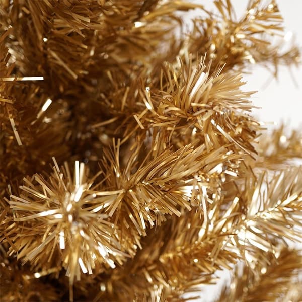 Gyldent kunstigt juletræ 90 cm med stabil base