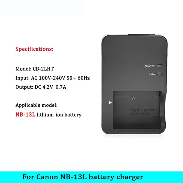 Lader for Canon G7x G9X NB-13L Batteri