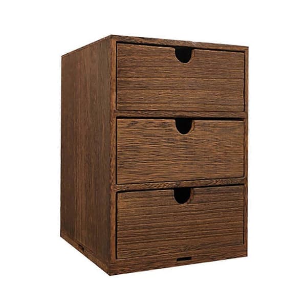 Multilayer Wooden Storage Box Desktop Sundries Sorting Drawer (Brown)