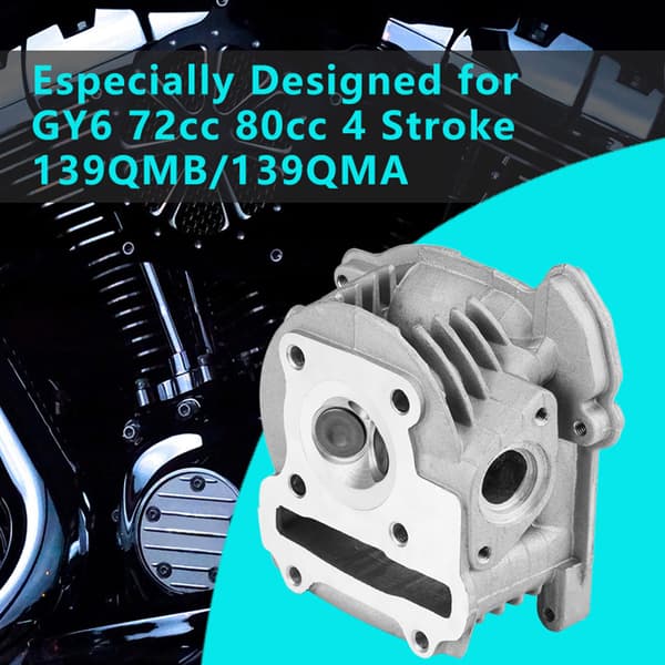 47mm Engine Cylinder Head for GY6 72cc 80cc 4-Stroke 139QMB/139QMA