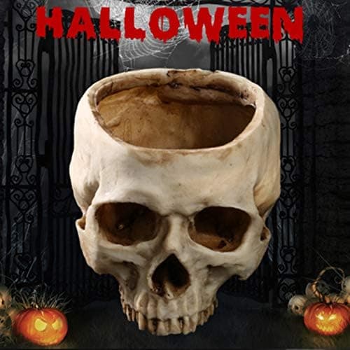 Resin Skull, Flower Pot, Halloween Decoration