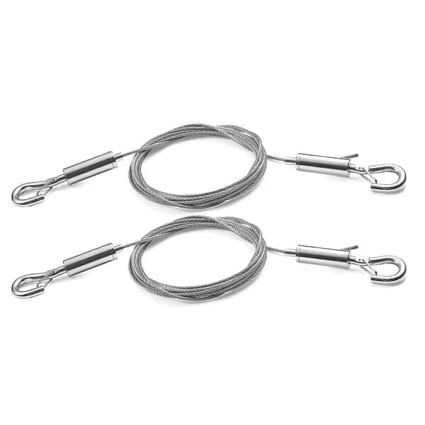 2 stk. Justerbar Billedophængstråd - 1m x 1,5mm Kraftigt Rustfrit Stål Sæt til Spejle, Lamper, Skilte og Mere -Sy