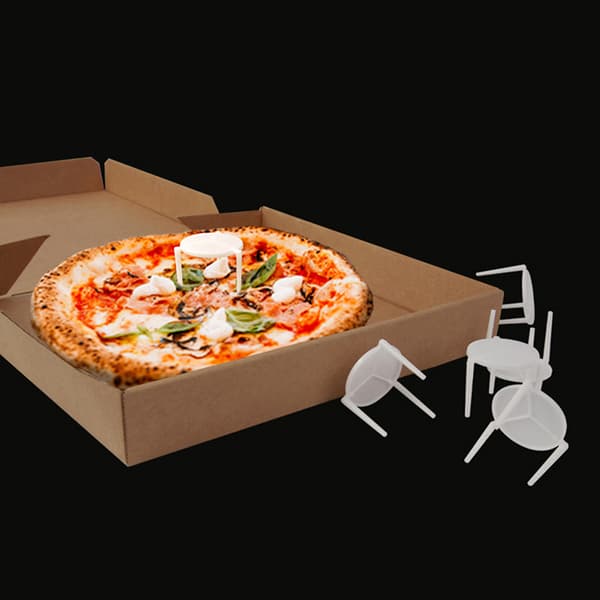 100 stk. Pizza Saver Stand Hvid Plast Stativ Stabelbar Fastgørelsesstativ 100PCS
