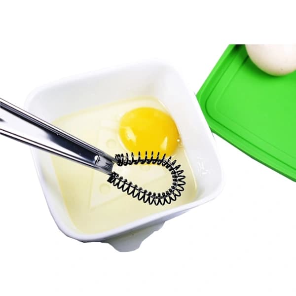 Mini eggvisp i rustfritt stål med silikon, magisk håndholdt sausblander, mikser, melkeskummer, kaffeblander